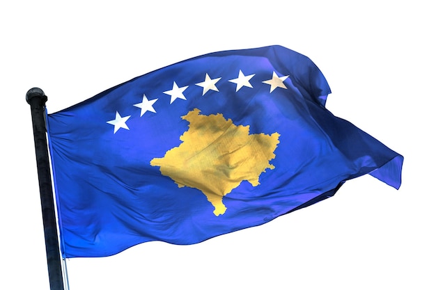 bandeira do kosovo em uma imagem de fundo branco