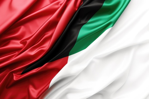 Foto bandeira do kuwait símbolo oficial do estado do kuwait bandeira de textura de tecido da palestina em fundo branco ai gerado