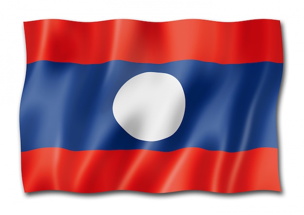 Bandeira do Laos isolada