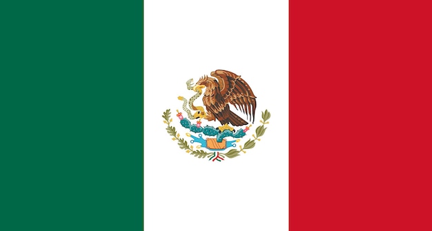 Bandeira do México Bandeira mexicana na superfície do tecido Textura do tecido