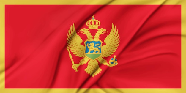 Bandeira do Montenegro agitada pelo vento