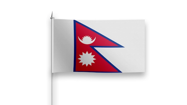 Bandeira do Nepal em um fundo branco