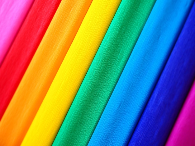 Bandeira do Orgulho por Gilbert Baker Símbolo da comunidade LGBTQ LGBTI geral Papel crepom