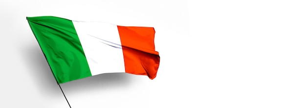 Bandeira do país da Irlanda renderização 3D e imagem de fundo branco
