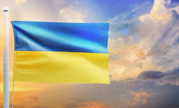 bandeira do país da ucrânia, bandeira de ondulação 3d isolada,