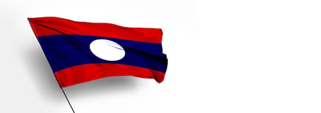 Bandeira do país do Laos renderização 3D e imagem de fundo branco