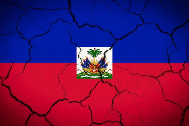 Bandeira do país rachada do Haiti