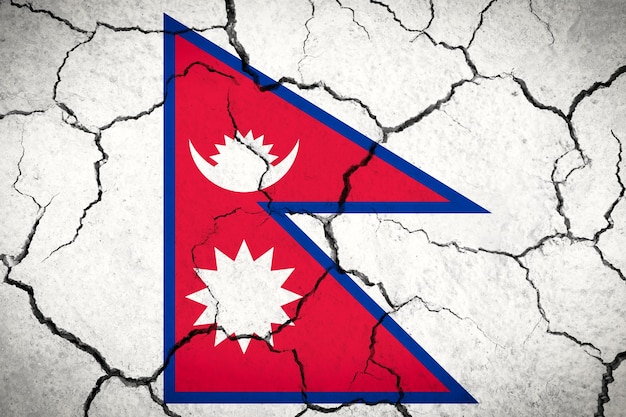 Bandeira do país rachada do Nepal