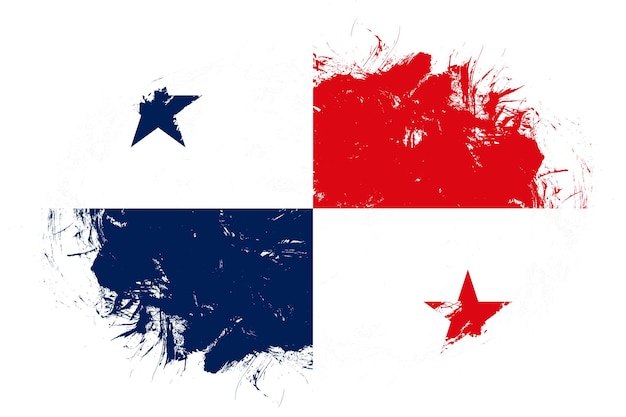 Bandeira do panamá em fundo de pincel de traçado abstrato