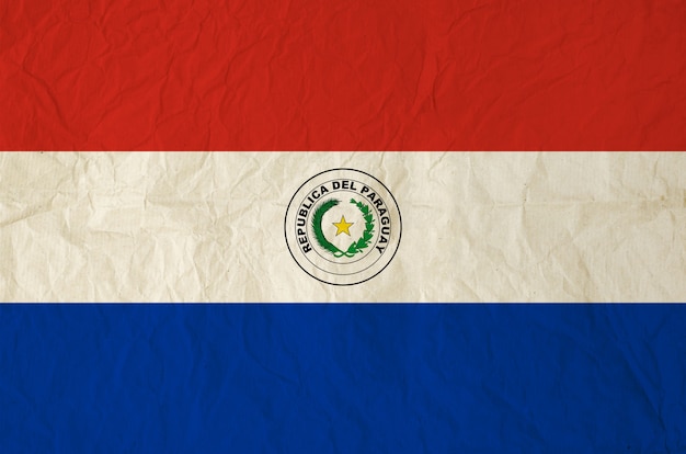 Bandeira do Paraguai com papel velho vintage