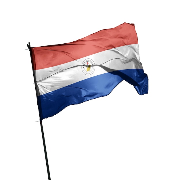 Bandeira do Paraguai isolada em fundo branco