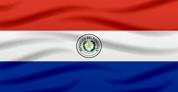 Bandeira do Paraguai voando no vento