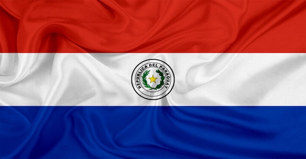 Bandeira do Paraguai voando no vento