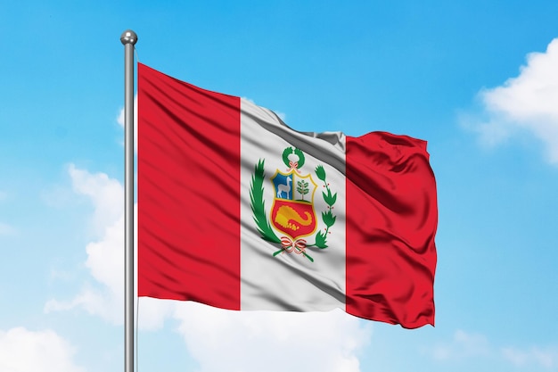 Bandeira do Peru no céu