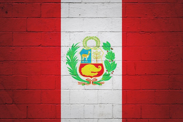 Bandeira do Peru pintada em uma parede