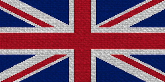 Bandeira do reino unido (uk) também conhecida como union jack com textura de tecido