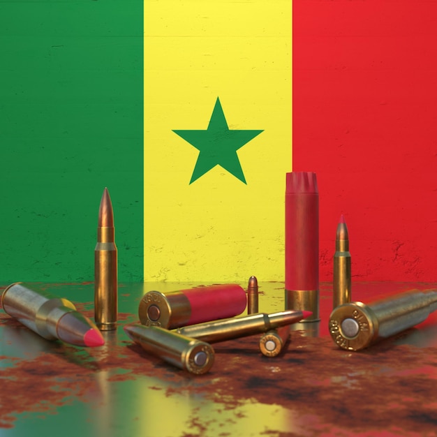 Bandeira do Senegal com balas
