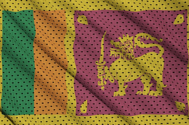 Foto bandeira do sri lanka impressa em um tecido de malha de nylon para sportswear de poliéster
