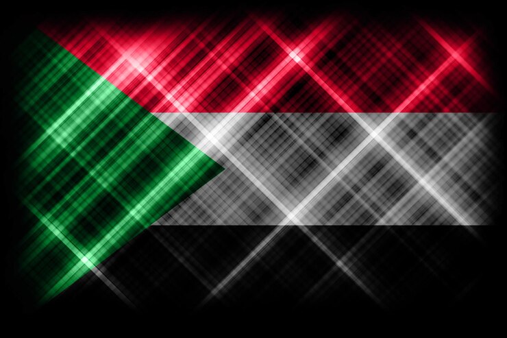 Foto bandeira do sudão, bandeira nacional, fundo da bandeira moderna