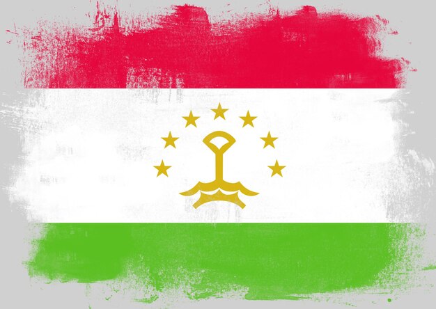 Bandeira do tajiquistão pintada com pincel