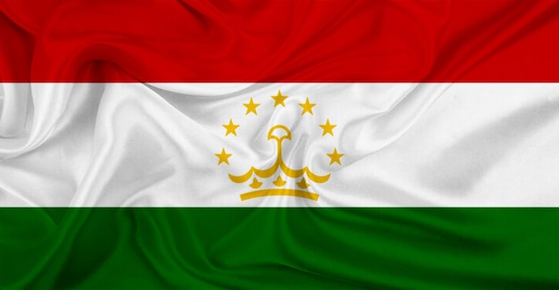 Bandeira do Tajiquistão voando no vento