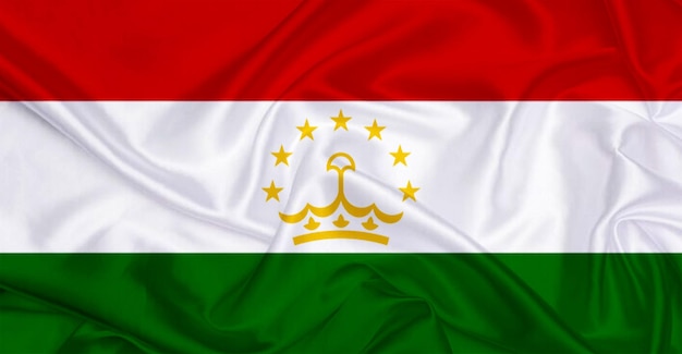 Bandeira do Tajiquistão voando no vento