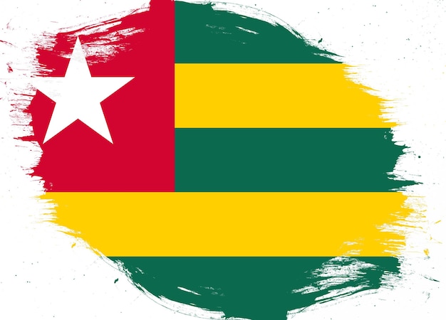 Bandeira do togo em fundo de pincel grunge angustiado