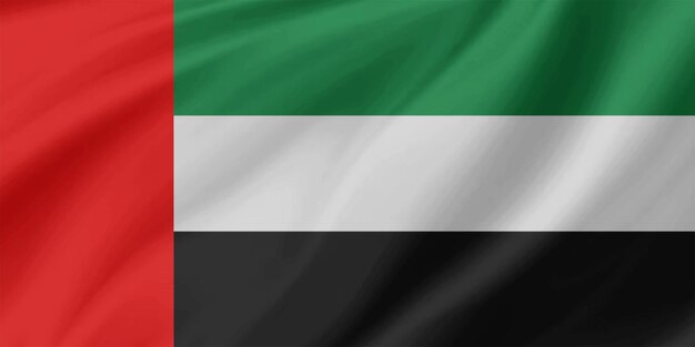 Bandeira dos Emirados Árabes Unidos agitando o vento