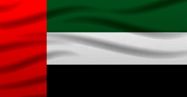 Bandeira dos Emirados Árabes Unidos voando no vento