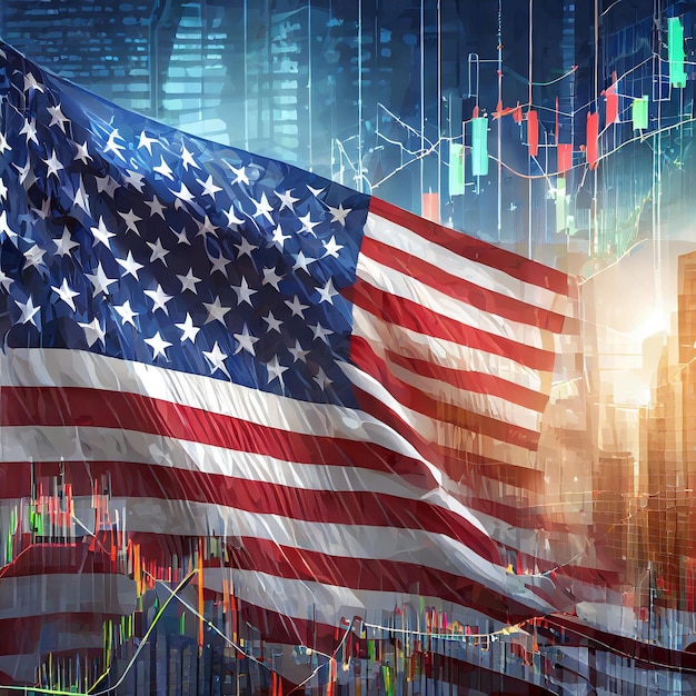 Bandeira dos Estados Unidos da América fundo de investimento econômico