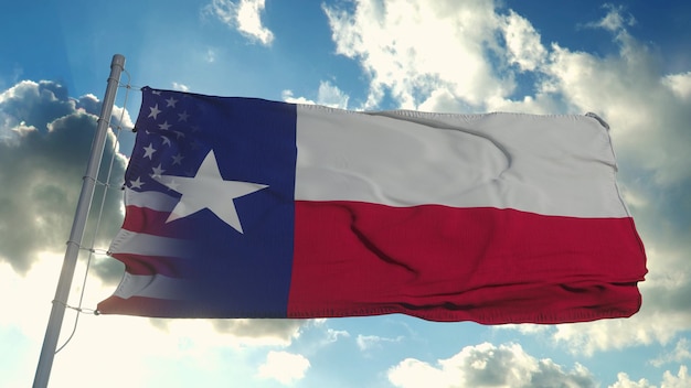 Bandeira dos EUA e do estado do Texas