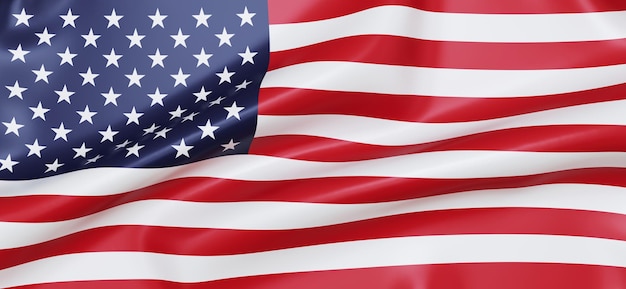 Bandeira dos EUA renderização em 3d