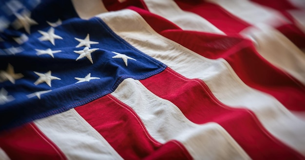 Bandeira dos EUA Vista aproximada do fundo do símbolo dos EUA da América