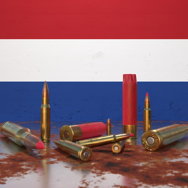 Bandeira dos Países Baixos com balas