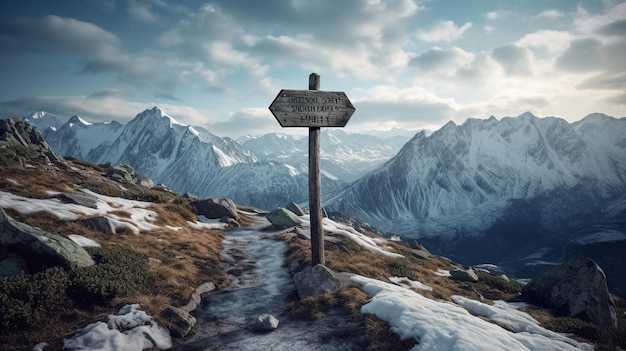 Foto bandeira dos picos das montanhas fantasia mundo plano montanha