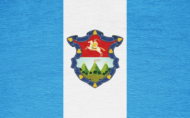 Bandeira e brasão de armas da República da Guatemala em um fundo texturizado Colagem conceitual