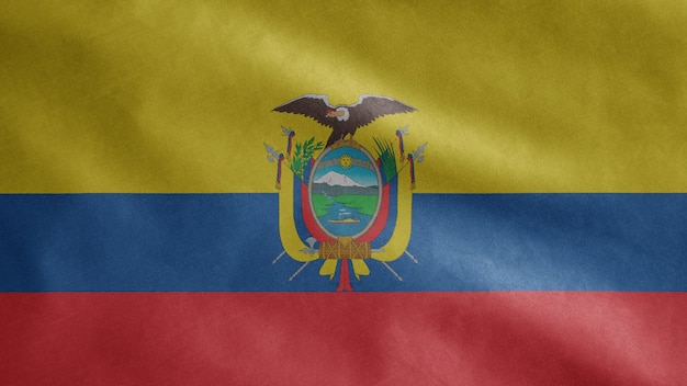 Bandeira equatoriana agitando ao vento