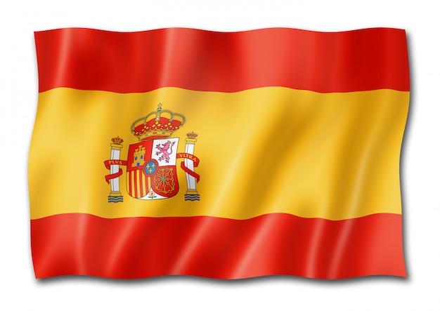 Bandeira espanhola isolada no branco