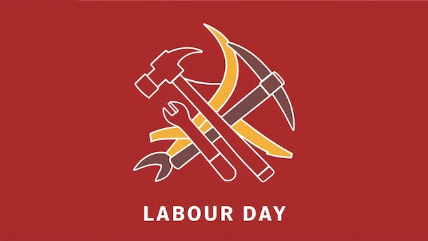 Foto bandeira de feliz día del trabajo ilustración del día internacional del trabajo