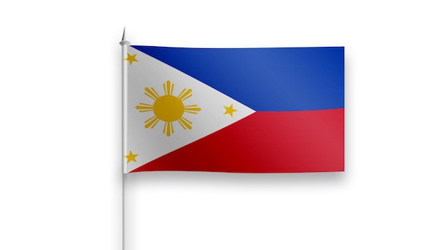 bandeira filipinas em um fundo branco