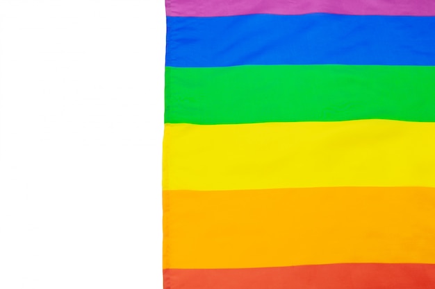 Bandeira gay de arco-íris em branco