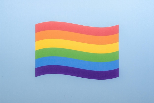 Bandeira gay lgbt com fundo azul