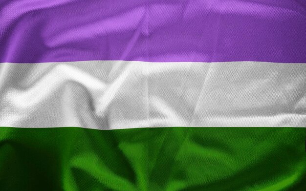 Bandeira Genderqueer acenando em tamanho real ocupando a tela inteira