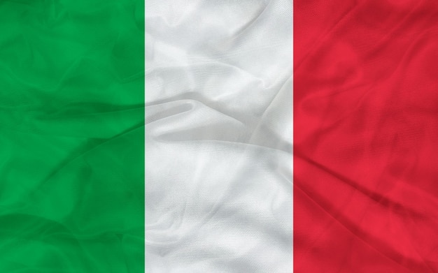 Bandeira italiana ao vento. Parte de uma série. Ilustração de alta qualidade.