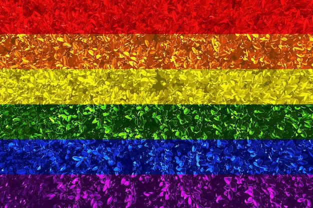 Bandeira LGBT com textura de folhas e arbustos Papel de parede de fundo para instalação e design