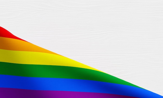 Bandeira LGBTQ com espaço de cópia. pode ser usado modelo, plano de fundo. Renderização em 3D