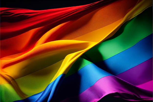 Bandeira LGBTQ em uma IA generativa de fundo preto