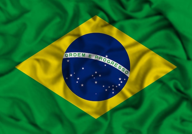 Bandeira nacional Brasil bandeira do Brasil tecido bandeira Brasil trabalho 3D e imagem 3D