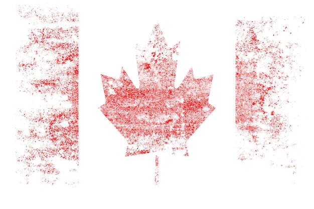 Bandeira nacional canadense com textura. modelo para design