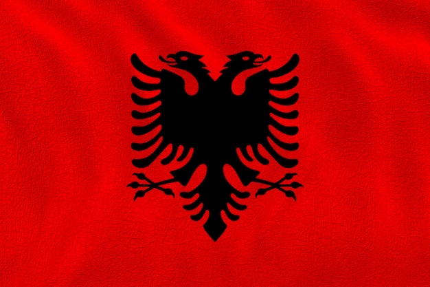 Bandeira nacional da Albânia Fundo com bandeira da Albânia
